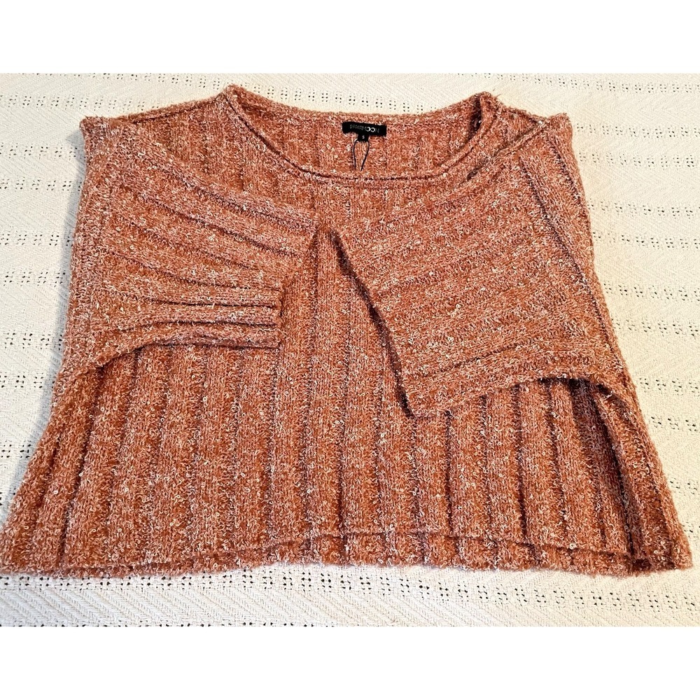 New orange crop chunky knit sweater womans size‎ Medium  short sleeve
